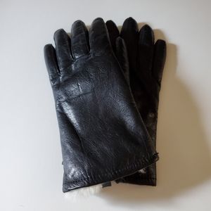 Cara by Gates black leather fur lined gloves